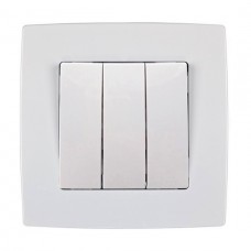 Διακόπτης 3 Πλήκτρων Λευκός City 190064
