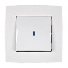 Διακόπτης Αλε-Ρετούρ με Λυχνία Λευκός City 190021L