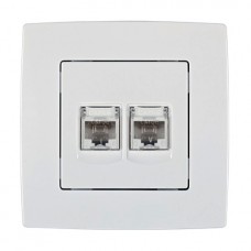Πρίζα Τηλεφώνου RJ11 & Δικτύου RJ45 2 Εξόδων Λευκή City 190731