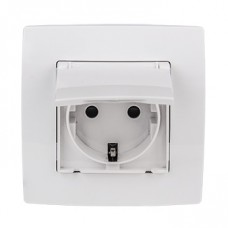 Πρίζα Σούκο με Καπάκι Λευκή City 190211D