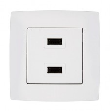 Πρίζα USB Διπλή Λευκή City 190751