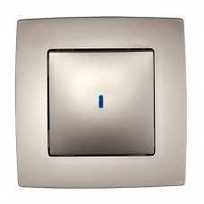 Διακόπτης Απλός Σαμπανί με Λυχνία City 190012L