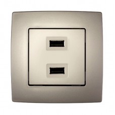 Πρίζα USB Διπλή Σαμπανί City 190752