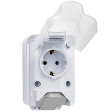 Πρίζα Σούκο με Καπάκι 16A Λευκή Επίτοιχη IP44 190213