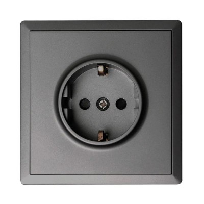 Πρίζα Σούκο Ανθρακί Ματ 16A Lineme Gena 50-00613-19