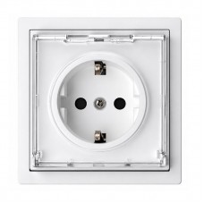 Πρίζα Σούκο με Καπάκι Λευκό Ματ 16A Lineme Gena 50-00614-31
