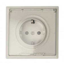 Πρίζα Σούκο με Καπάκι Γκρι Ανοιχτό 16A Lineme Gena 50-00614-32