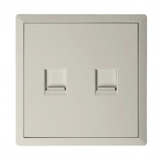 Πρίζα Τηλεφώνου RJ11 Διπλή Γκρι Ανοιχτό Lineme Gena 50-00619-32