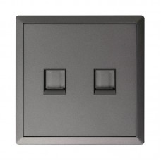 Πρίζα Τηλεφώνου & Δικτύου RJ11+RJ45 Ανθρακί Ματ Lineme Gena 50-00620-19