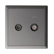 Πρίζα TV+SAT Τερματική Ανθρακί Ματ 1dB Lineme Gena 50-00638-19