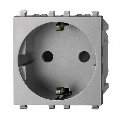 Πρίζα Σούκο 16A 250V 2P Ασημί Lineme INO 50-00413-10