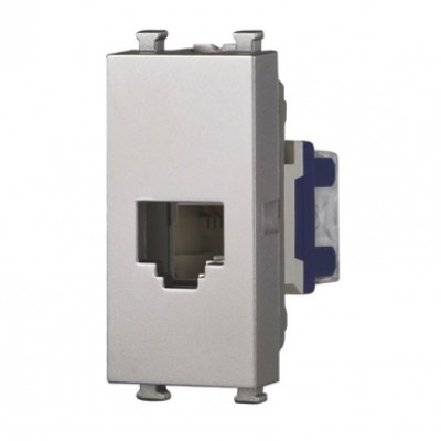 Πρίζα Τηλεφώνου RJ11 1P Ασημί Lineme INO 50-00415-10