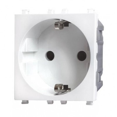 Πρίζα Σούκο 16A 250V 2P Λευκή Lineme INO 50-00413-1