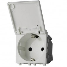 Πρίζα Σούκο με Καπάκι 16A 250V 2P Λευκή Lineme INO 50-00414-1
