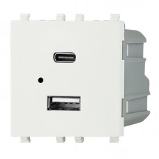 Πρίζα USB & Type C 5.1V/3A 2P Λευκό Lineme INO 50-02439-1