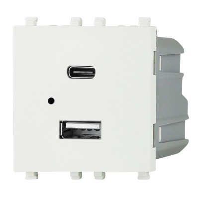 Πρίζα USB & Type C 5.1V/3A 2P Λευκό Lineme INO 50-02439-1