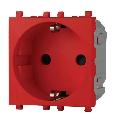 Πρίζα Σούκο 16A 250V 2P Κόκκινη Lineme INO 50-00413-14
