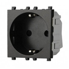 Πρίζα Σούκο 16A 250V 2P Μαύρη Lineme INO 50-00413-2