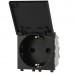 Πρίζα Σούκο με Καπάκι 16A 250V 2P Μαύρη Lineme INO 50-00414-2