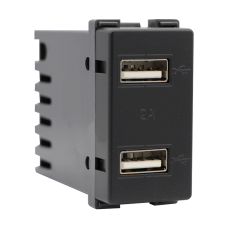 Πρίζα USB 2 Εξόδων Ανθρακί Lecce 27014