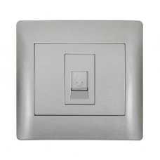 Πρίζα Τηλεφώνου RJ11 1 Εξόδου Γκρί Rhyme 11264