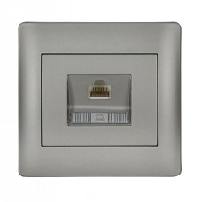 Πρίζα Δικτύου RJ45 CAT6E 1 Εξόδου Γκρί Rhyme 112846E