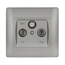 Πρίζα TV-FM-SAT 3 Εξόδων Γκρί Rhyme 11684