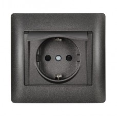 Πρίζα Σούκο με Καπάκι Γραφίτη Rhyme 11215C