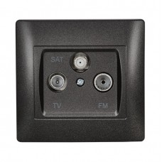 Πρίζα TV-FM-SAT 3 Εξόδων Γραφίτη Rhyme 11685