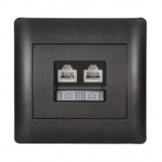 Πρίζα Τηλεφώνου RJ11 2 Εξόδων Γραφίτη Rhyme 11745