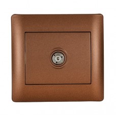 Πρίζα TV Τερματική 1 Εξόδου Καφέ Rhyme 11256