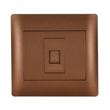 Πρίζα Τηλεφώνου RJ11 1 Εξόδου Καφέ Rhyme 11266