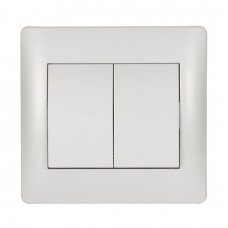 Διακόπτης Διπλός Αλε-Ρετούρ Λευκός Rhyme 11051
