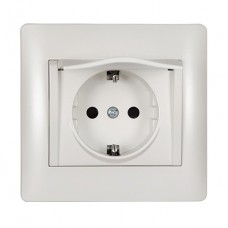 Πρίζα Σούκο με Καπάκι Λευκή Rhyme 11211C