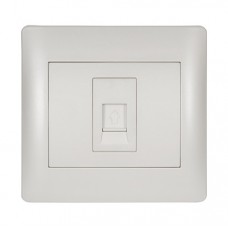 Πρίζα Τηλεφώνου RJ11 1 Εξόδου Λευκή Rhyme 11261