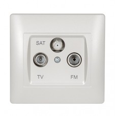 Πρίζα TV-FM-SAT 3 Εξόδων Λευκή Rhyme 11681