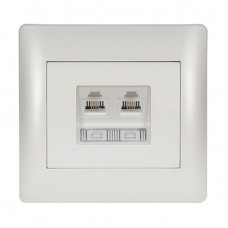 Πρίζα Τηλεφώνου RJ11 2 Εξόδων Λευκή Rhyme 11741
