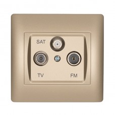 Πρίζα TV-FM-SAT 3 Εξόδων Σαμπανί Rhyme 11682