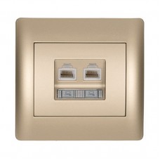 Πρίζα Δικτύου RJ45 2 Εξόδων Σαμπανί Rhyme 11712