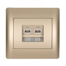 Πρίζα Τηλεφώνου RJ11 2 Εξόδων Σαμπανί Rhyme 11742